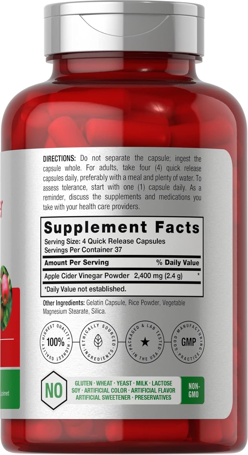 Apple Cider Vinegar Capsules – 2400 mg