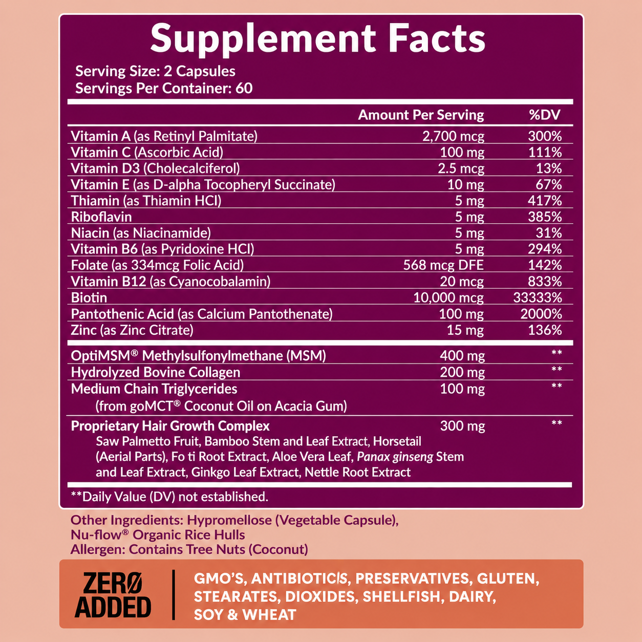 Biotin 10,000 mcg & Collagen Capsules
