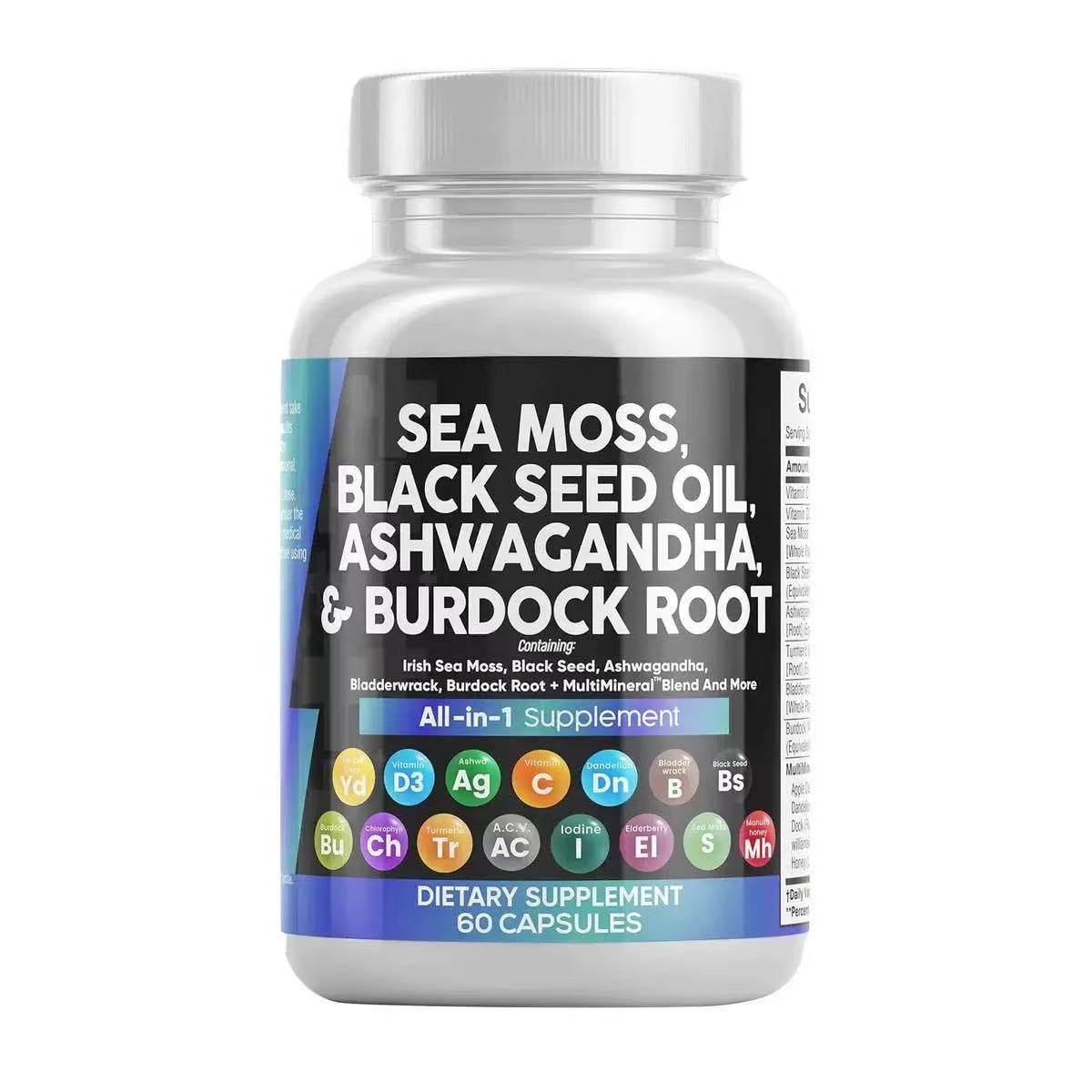 Multimineral - Sea Moss, Black Seed Oil, Ashwaganda & Burdock Root Capsules