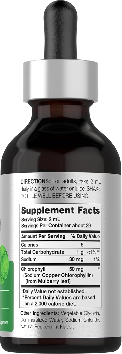 Liquid Chlorophyll Drops – Natural Peppermint Flavor