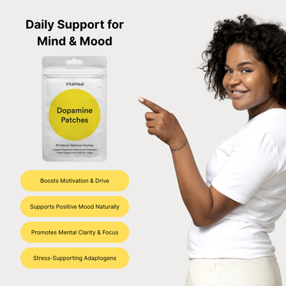 Dopamine Booster Patches – Natural Mood Enhancer & Motivation Supplement (30 Vegan Patches)
