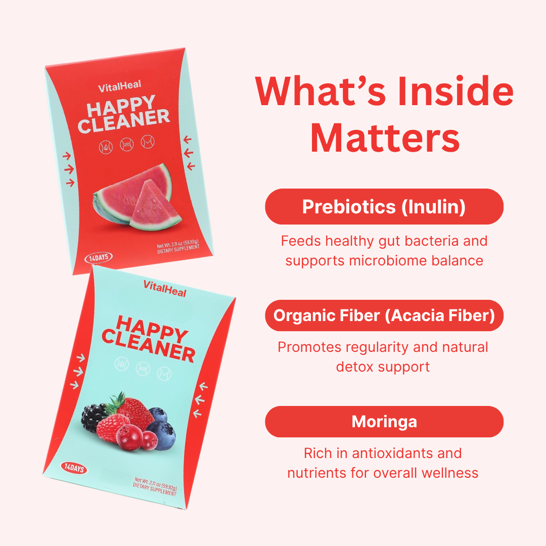 Happy Cleaner – Gut Health with Prebiotics, Probiotics & Fiber