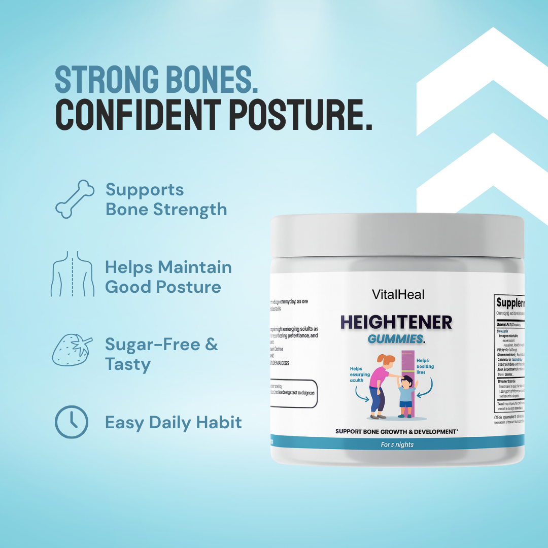 Heightener Gummies – Calcium & Vitamin D Gummies for Bone Health and Posture Support, for Kids and Adults