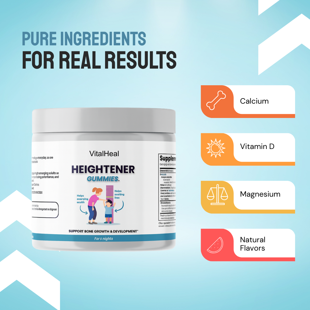 Heightener Gummies – Calcium & Vitamin D Gummies for Bone Health and Posture Support, for Kids and Adults