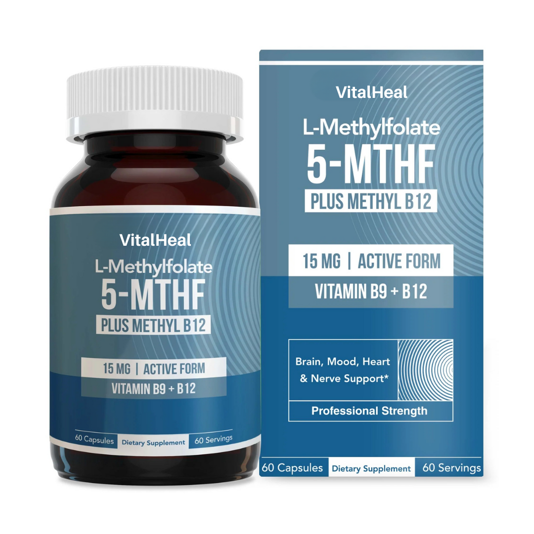 L-Methylfolate 15mg + B12 Pro Strength Capsules – Methylation Support