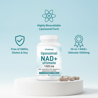 Liposomal NAD+ Ultimate – Energy & Healthy Aging Support with 10-in-1 NAD & Resveratrol
