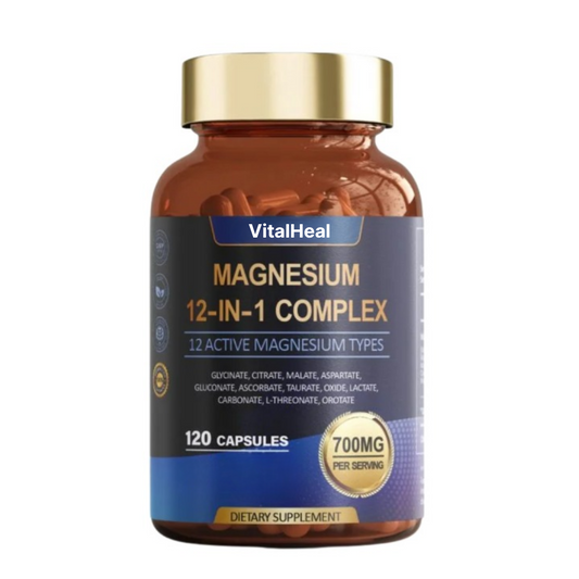 12 in 1 Magnesium Complex Capsules – For Sleep, Nerve, and Muscle Support