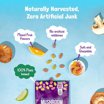 Mushroom Gummies – Lion’s Mane, Reishi, Chaga, Cordyceps & Ashwagandha