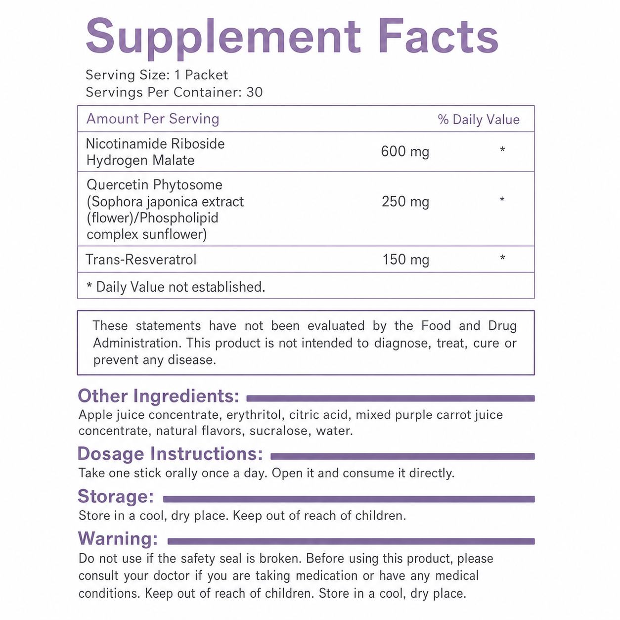 NAD+ Berry Flavor Drink Mix
