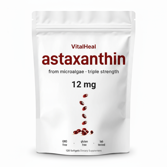 Astaxanthin 12mg Triple Strength Softgels – Natural Antioxidant for Skin, Eyes & Wellness
