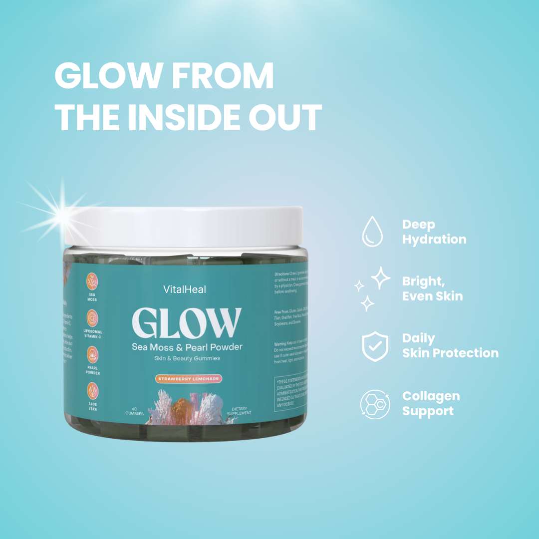 Glow Sea Moss & Pearl Powder Gummies – Plant-Based Skin Support for Hydration & Radiance