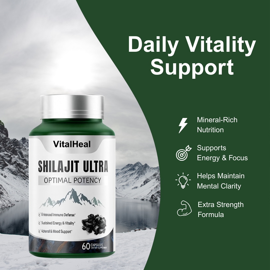 Shilajit Ultra – Optimal Potency  Pure Himalayan Resin | 85+ Trace Minerals | Energy, Cognitive & Vitality Support | Extra Strength Capsules