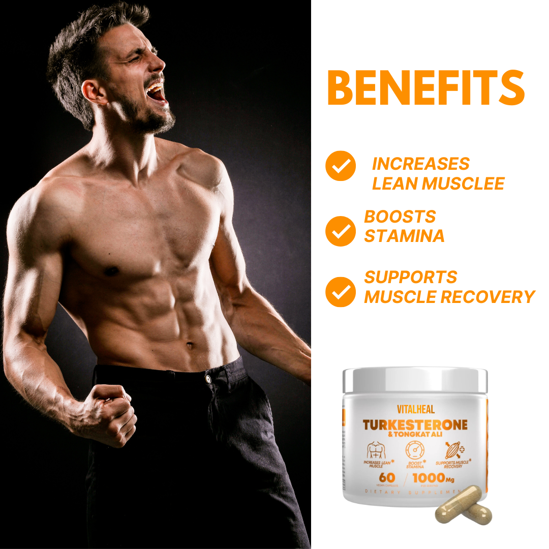 Natural Supplement with Turkesterone & Tongkat Ali 1000mg | Support Strength, Energy & Performance