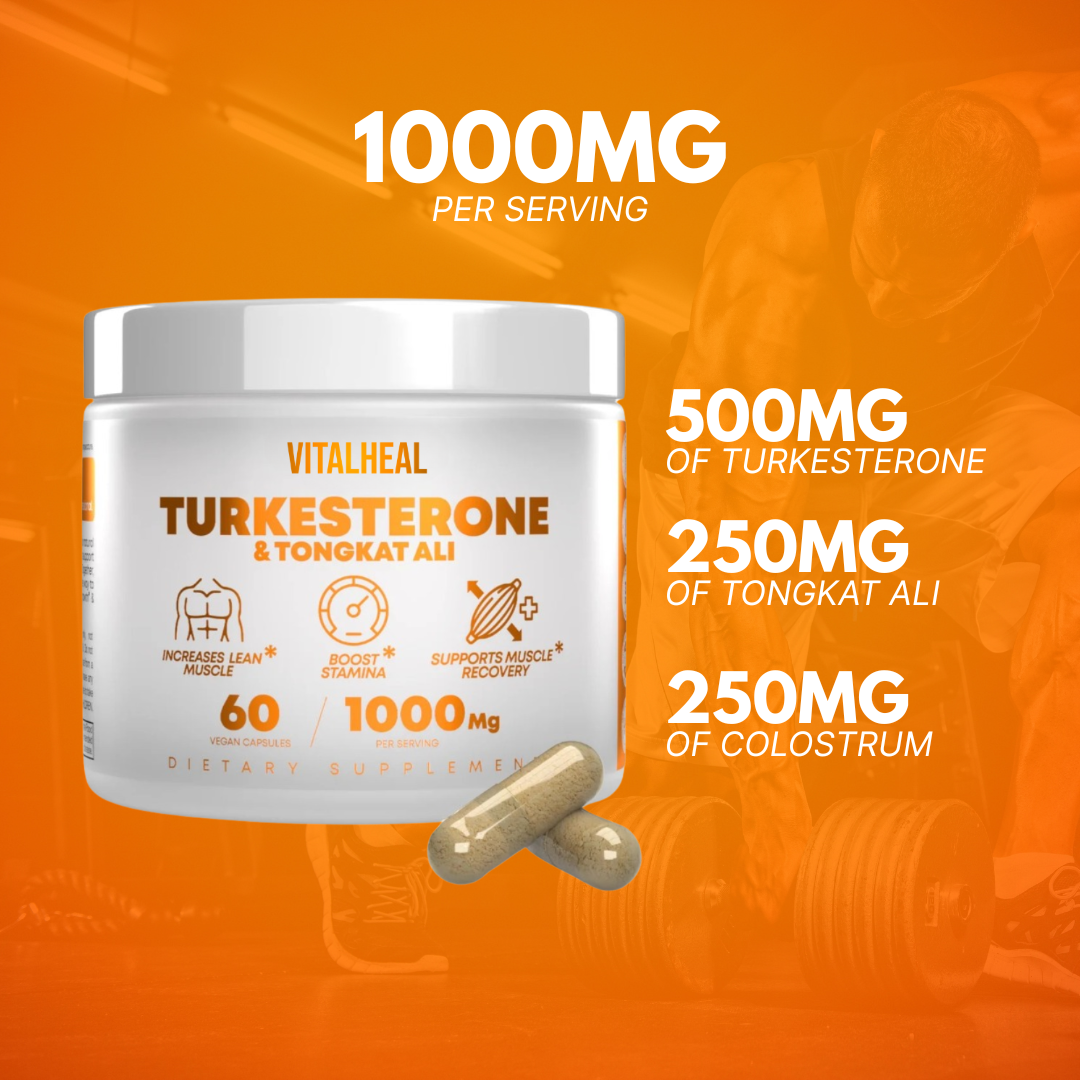 Natural Supplement with Turkesterone & Tongkat Ali 1000mg | Support Strength, Energy & Performance