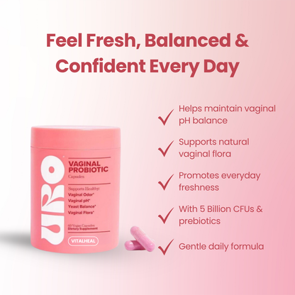 Vaginal Probiotic Capsules – with 5 Billion CFUs for pH & Odor Balance