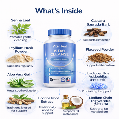 Rosabella 15-Day Colon Cleanse Capsules for Bloating Relief & Digestive Reset