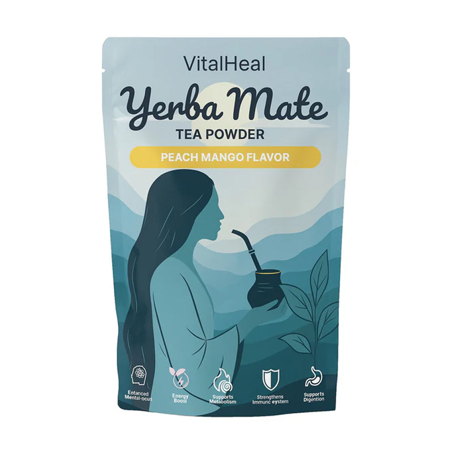 Yerba Mate Tea Powder – Peach Mango | Natural Energy & Focus Drink